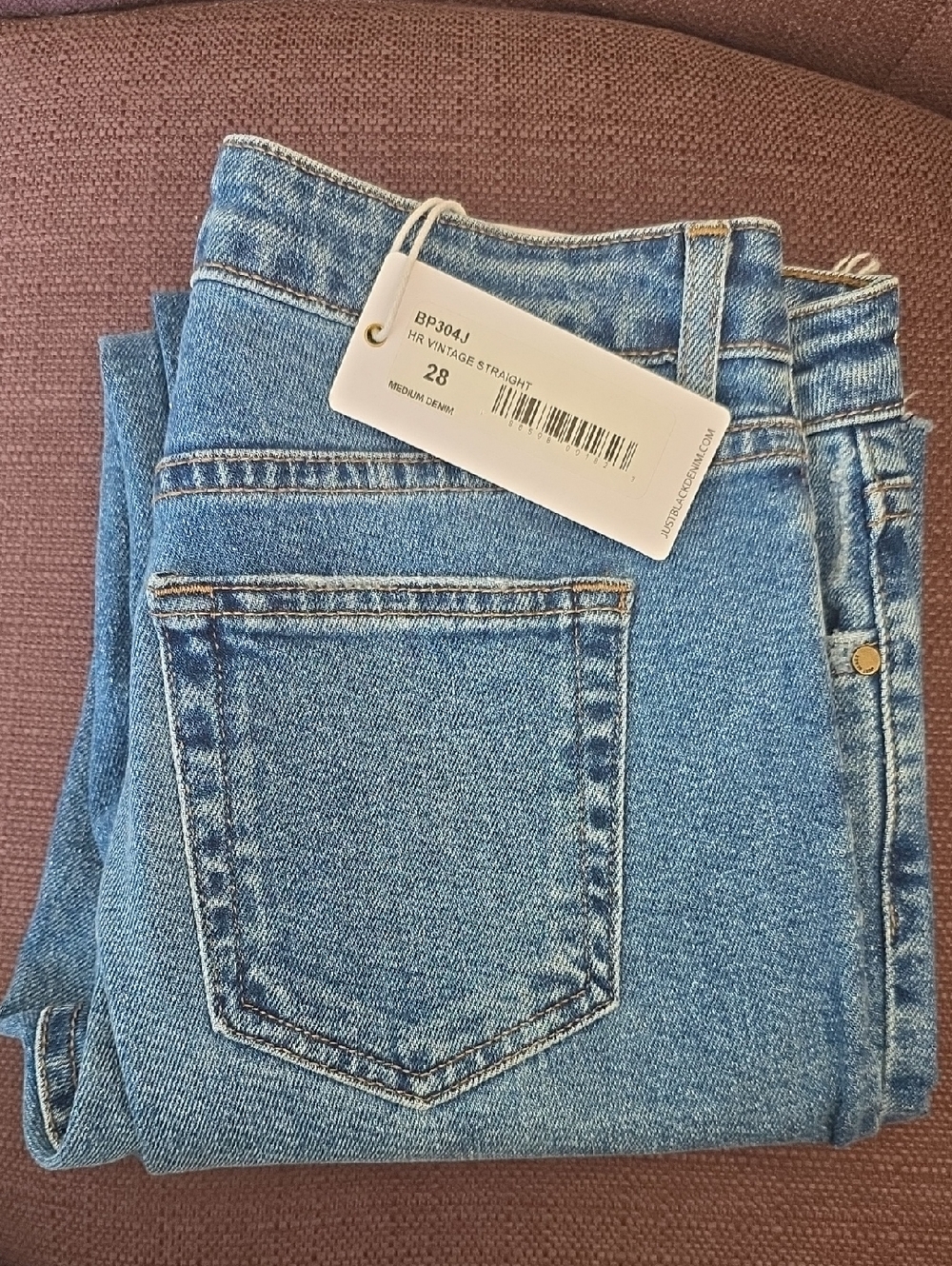 High-Rise Straight Leg Women’s Jeans — Light Blue Denim